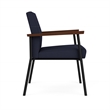 Mystic Reception Waiting Room Healthcare Guest Chair / Black Steel / Navy Blue