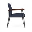 Mystic Reception Waiting Room Healthcare Guest Chair / Charcoal Steel / Blue