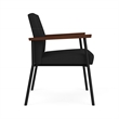Mystic Reception Waiting Room Oversize Guest Chair / Black Steel / Black