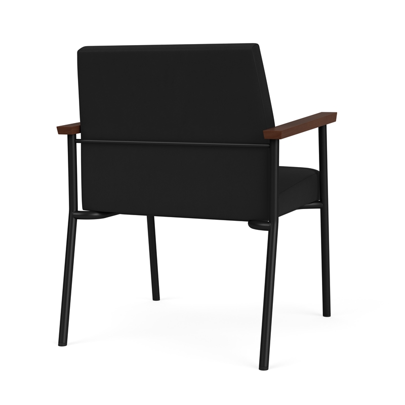 Mystic Reception Waiting Room Oversize Guest Chair / Black Steel / Black