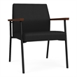 Mystic Reception Waiting Room Oversize Guest Chair / Black Steel / Black
