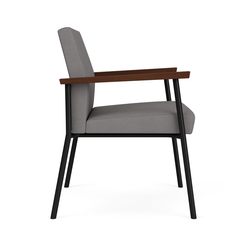 Mystic Reception Waiting Oversize Guest Chair / Black Steel / Light Gray