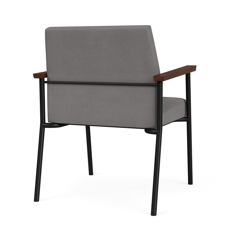 Mystic Reception Waiting Oversize Guest Chair / Black Steel / Light Gray
