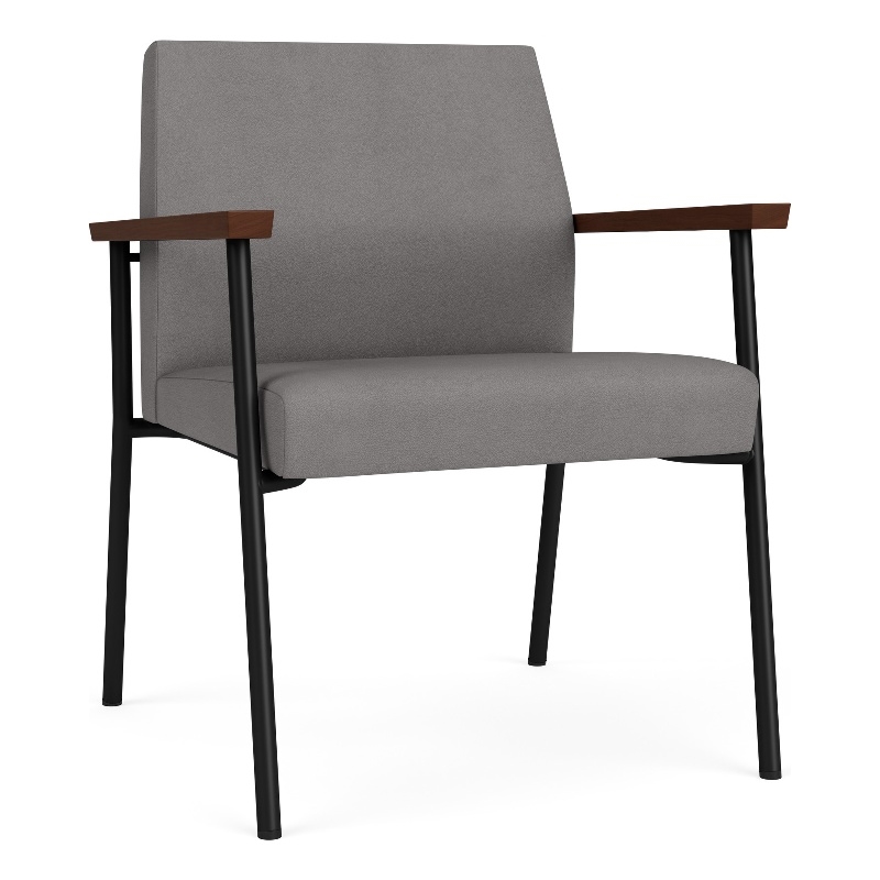 Mystic Reception Waiting Oversize Guest Chair / Black Steel / Light Gray