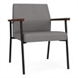 Mystic Reception Waiting Oversize Guest Chair / Black Steel / Light Gray