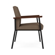 Mystic Reception Waiting Room Oversize Guest Chair / Black Steel / Brown