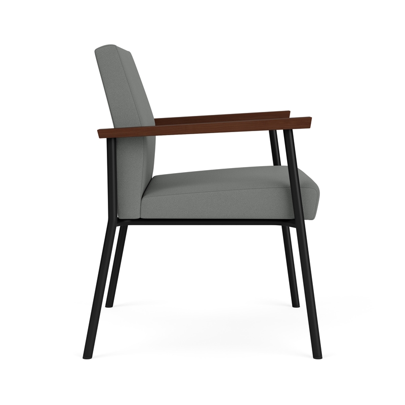 Mystic Reception Waiting Oversize Guest Chair / Black Steel / Light Gray