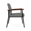 Mystic Reception Waiting Oversize Guest Chair / Black Steel / Light Gray
