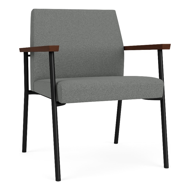Mystic Reception Waiting Oversize Guest Chair / Black Steel / Light Gray