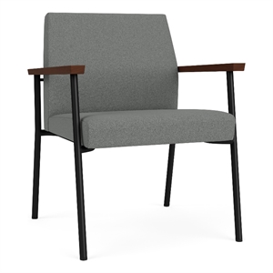 Mystic Reception Waiting Oversize Guest Chair / Black Steel / Light Gray
