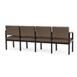 Lenox Wood Reception Waiting 4-Seat Tandem Seating / Black Wood / Brown