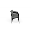 Lenox Wood Reception Waiting 4-Seat Tandem Seating / Black Wood / Light Gray