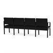 Lenox Wood Reception Waiting 4-Seat Tandem Seating / Black Wood / Black