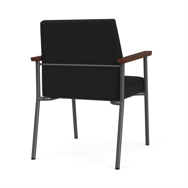 Mystic Reception Waiting Room Healthcare Guest Chair / Charcoal Steel / Black
