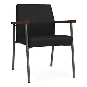 Mystic Reception Waiting Room Healthcare Guest Chair / Charcoal Steel / Black