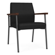 Mystic Reception Waiting Room Healthcare Guest Chair / Charcoal Steel / Black