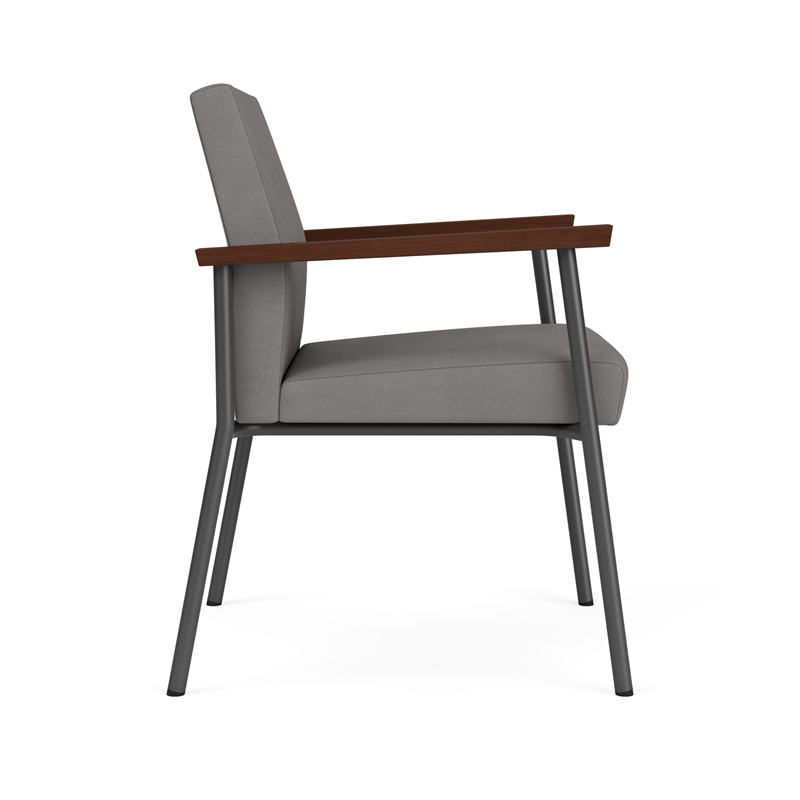 Mystic Reception Waiting Room Guest Chair / Charcoal Steel / Light Gray