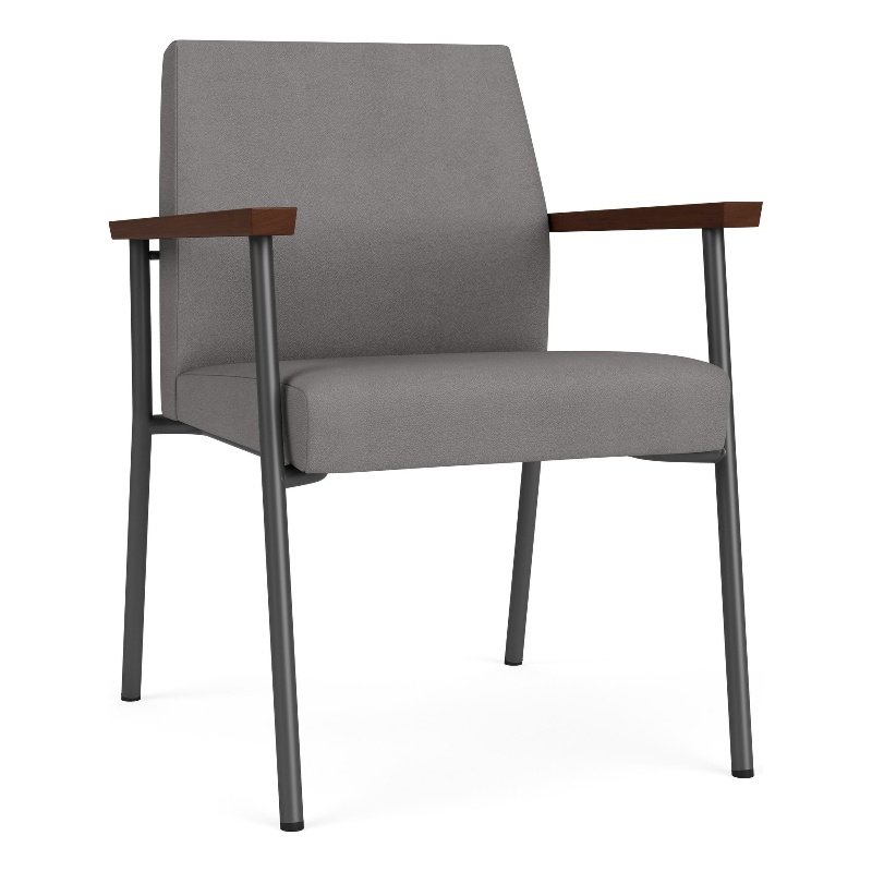 Mystic Reception Waiting Room Guest Chair / Charcoal Steel / Light Gray