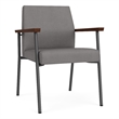 Mystic Reception Waiting Room Guest Chair / Charcoal Steel / Light Gray