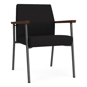 Mystic Reception Waiting Room Healthcare Guest Chair / Charcoal Steel / Black