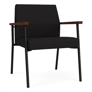 Mystic Reception Waiting Room Oversize Guest Chair / Black Steel / Black