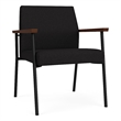 Mystic Reception Waiting Room Oversize Guest Chair / Black Steel / Black