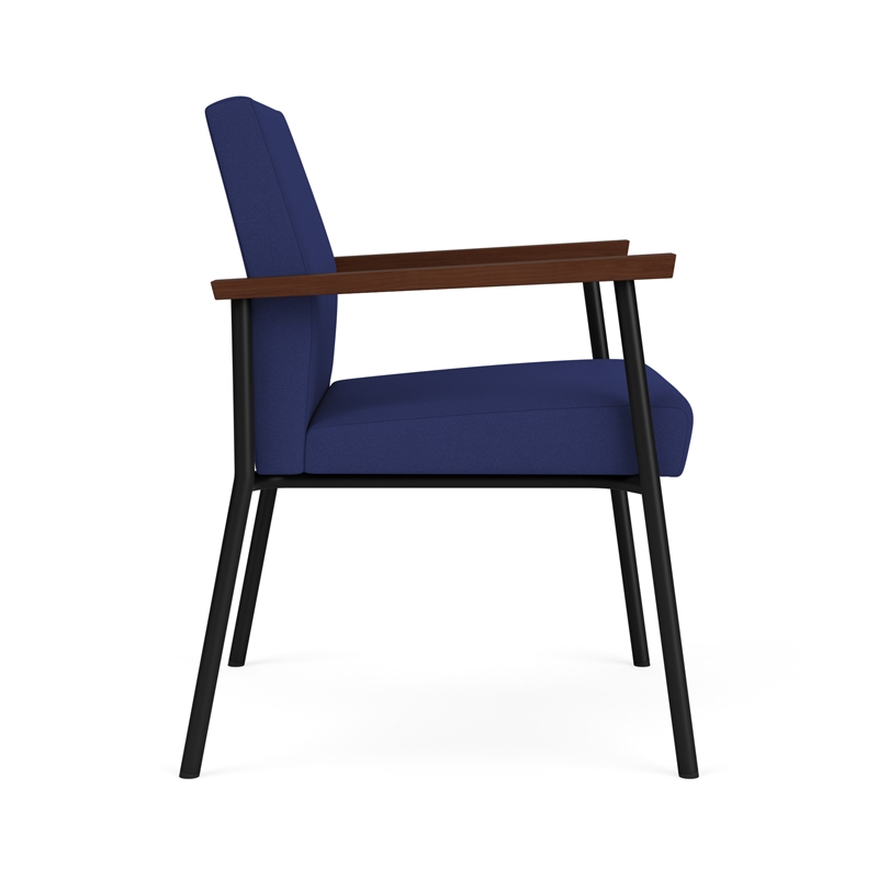 Mystic Reception Waiting Room Oversize Guest Chair / Black Steel / Blue