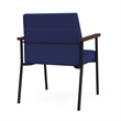 Mystic Reception Waiting Room Oversize Guest Chair / Black Steel / Blue