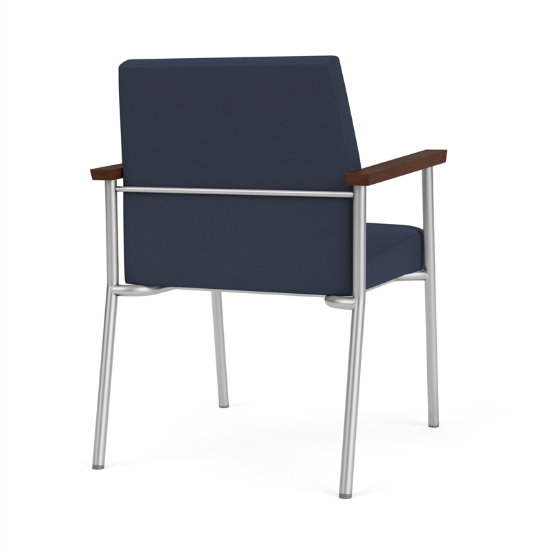 Mystic Reception Waiting Room Healthcare Guest Chair / Silver Steel / Blue