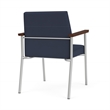 Mystic Reception Waiting Room Healthcare Guest Chair / Silver Steel / Blue