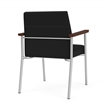 Mystic Reception Waiting Room Healthcare Guest Chair / Silver Steel / Black