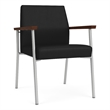 Mystic Reception Waiting Room Healthcare Guest Chair / Silver Steel / Black