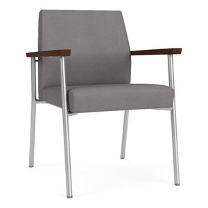 Mystic Reception Waiting Room Healthcare Guest Chair / Silver Steel / Light Gray
