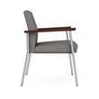 Mystic Reception Waiting Room Healthcare Guest Chair / Silver Steel / Light Gray
