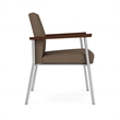 Mystic Reception Waiting Room Healthcare Guest Chair / Silver Steel / Brown