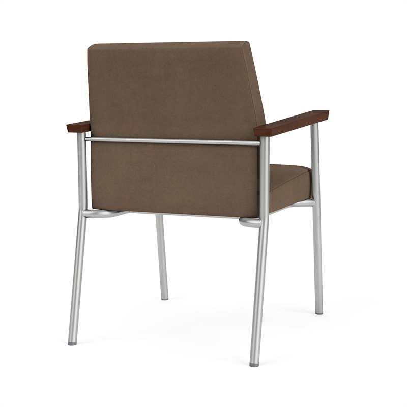 Mystic Reception Waiting Room Healthcare Guest Chair / Silver Steel / Brown