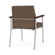 Mystic Reception Waiting Room Healthcare Guest Chair / Silver Steel / Brown