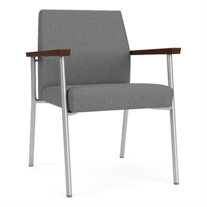 Mystic Reception Waiting Room Healthcare Guest Chair / Silver Steel / Light Gray