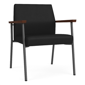 Mystic Reception Waiting Oversize Guest Chair / Charcoal Steel / Black