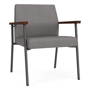 Mystic Reception Waiting Oversize Guest Chair / Charcoal Steel / Light Gray