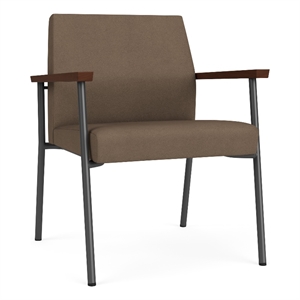 Mystic Reception Waiting Oversize Guest Chair / Charcoal Steel / Brown