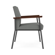 Mystic Reception Waiting Oversize Guest Chair / Charcoal Steel / Light Gray
