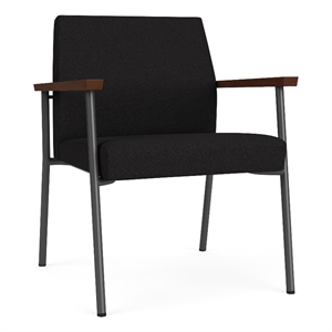 Mystic Reception Waiting Oversize Guest Chair / Charcoal Steel / Black