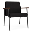Mystic Reception Waiting Oversize Guest Chair / Charcoal Steel / Black