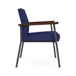 Mystic Reception Waiting Room Oversize Guest Chair / Charcoal Steel / Blue