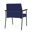 Mystic Reception Waiting Room Oversize Guest Chair / Charcoal Steel / Blue
