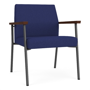 Mystic Reception Waiting Room Oversize Guest Chair / Charcoal Steel / Blue