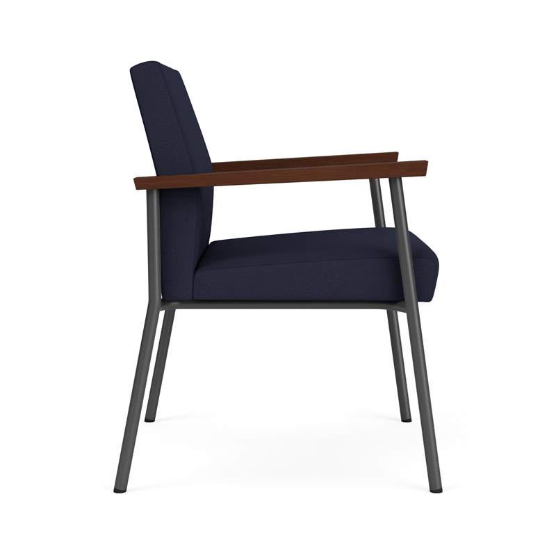 Mystic Reception Waiting Oversize Guest Chair / Charcoal Steel / Navy Blue