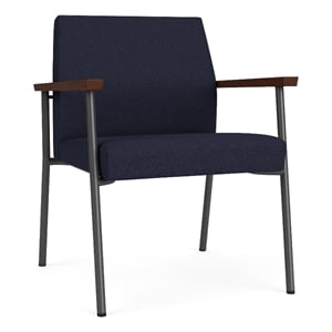Mystic Reception Waiting Oversize Guest Chair / Charcoal Steel / Navy Blue