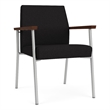 Mystic Reception Waiting Room Healthcare Guest Chair / Silver Steel / Black